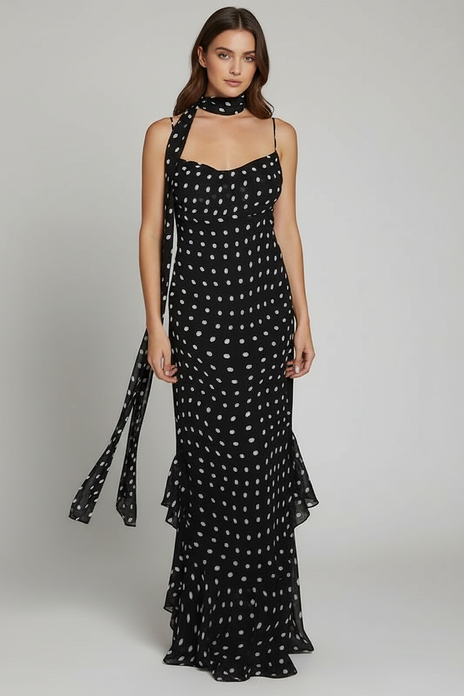Retro Polk Dot Long Dress