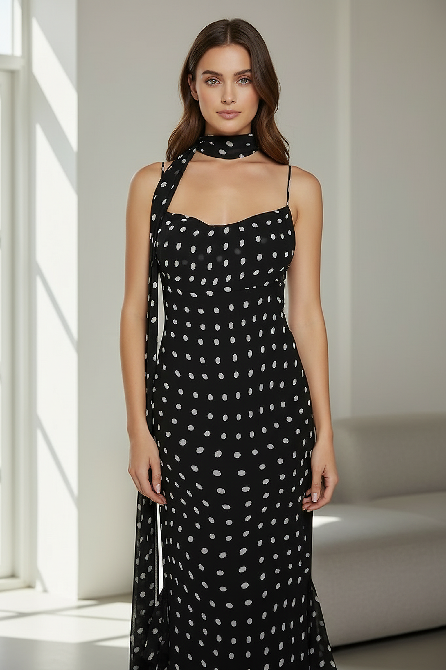 Retro Polk Dot Long Dress
