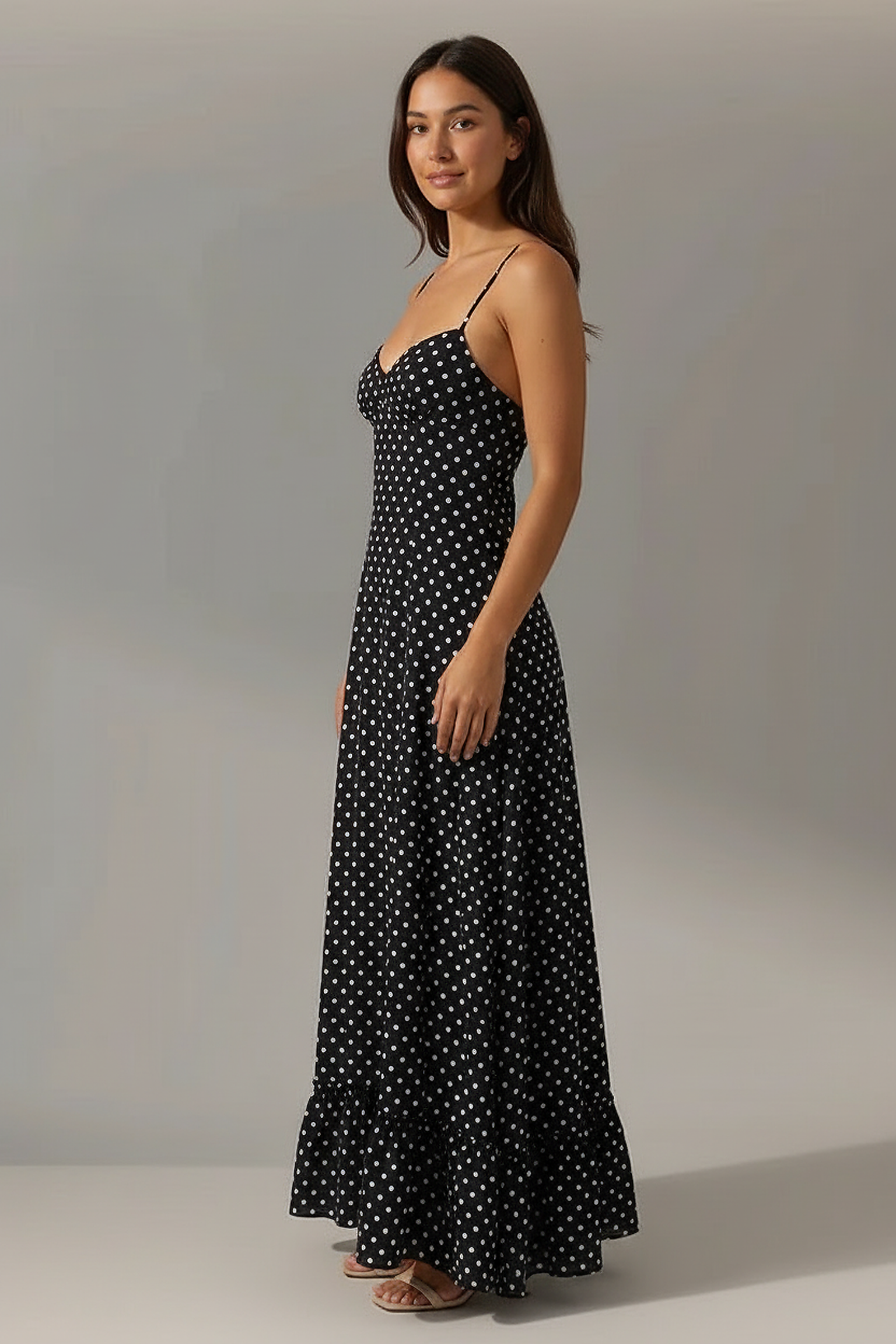 Retro Polk Dot Long Dress