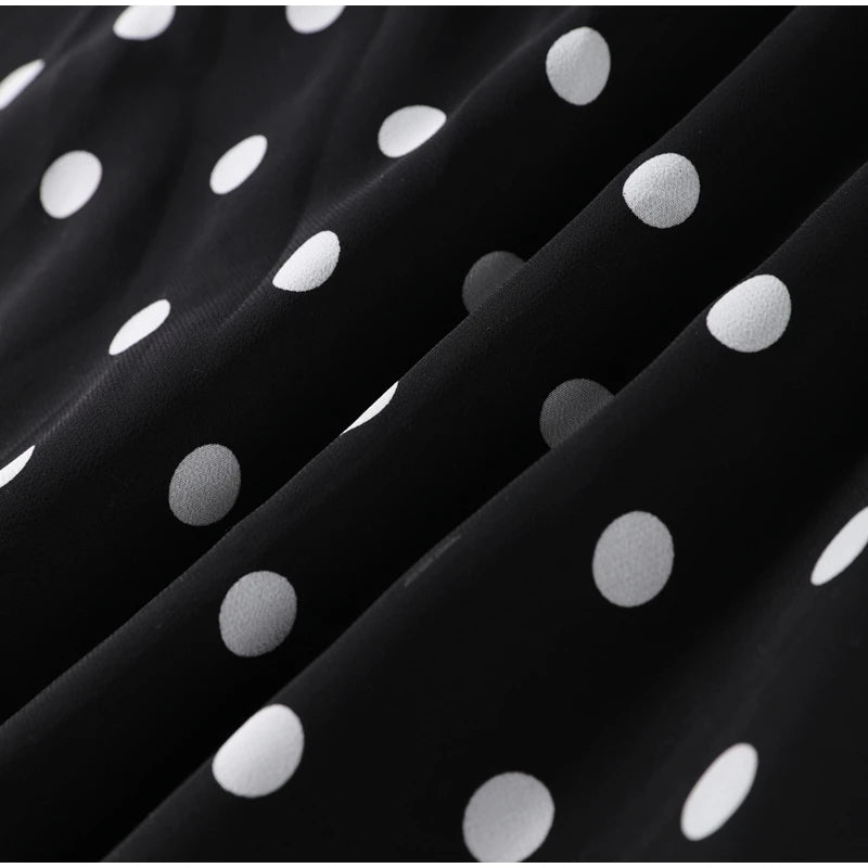Retro Polk Dot Long Dress