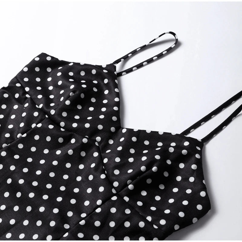 Retro Polk Dot Long Dress