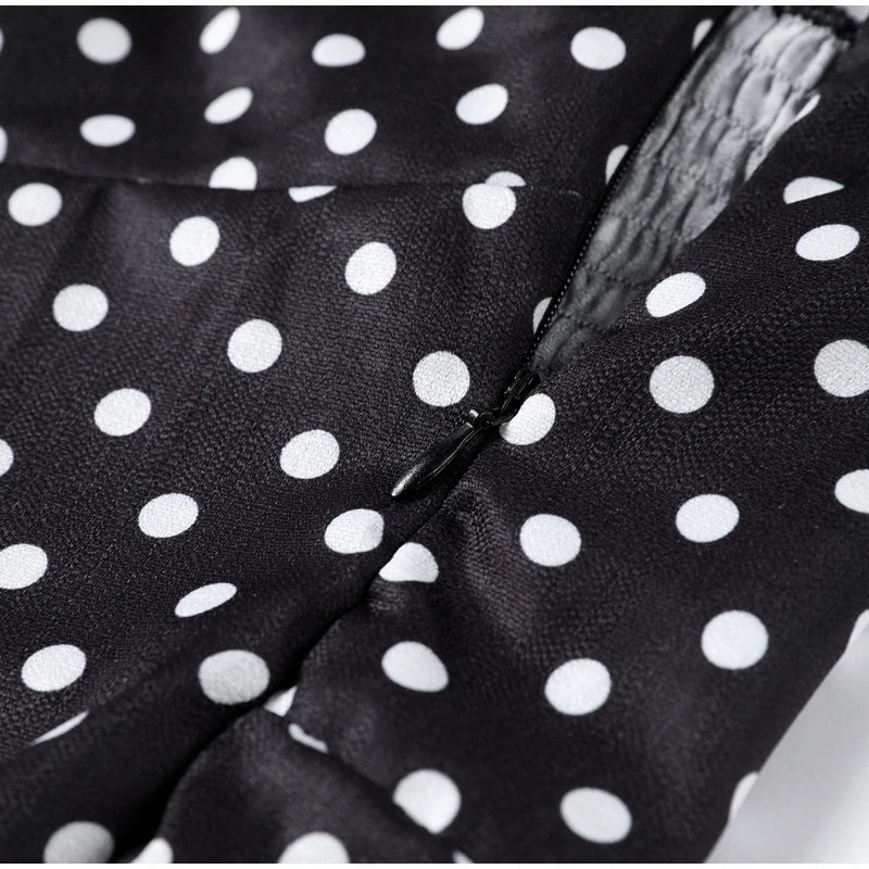 Retro Polk Dot Long Dress
