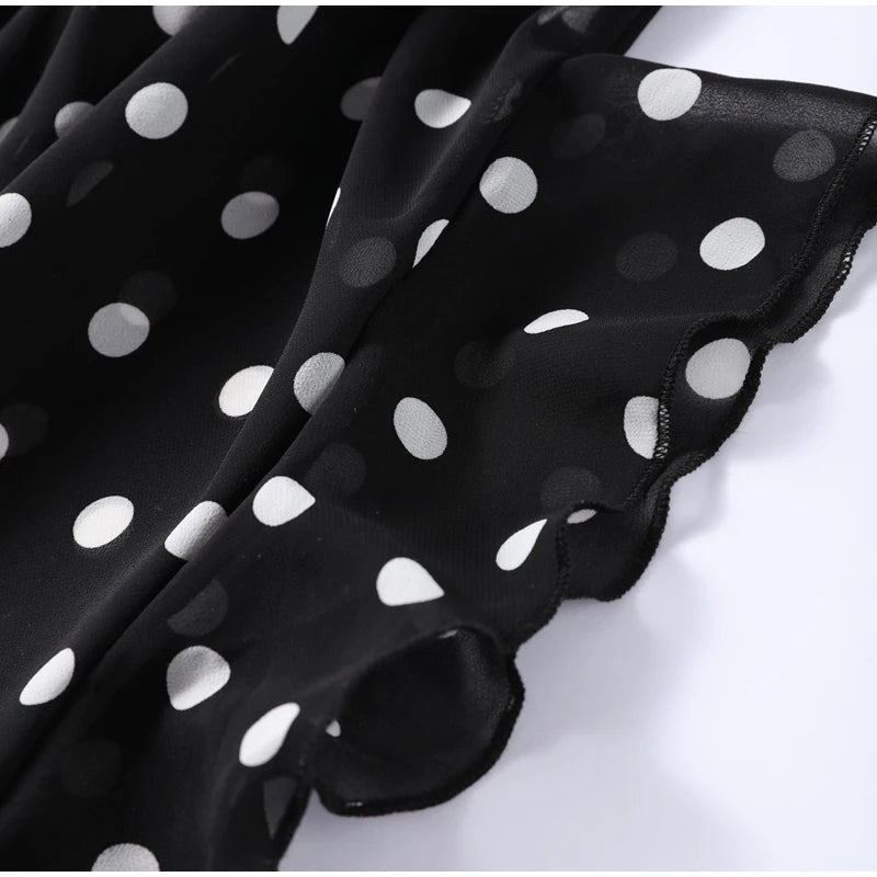 Retro Polk Dot Long Dress