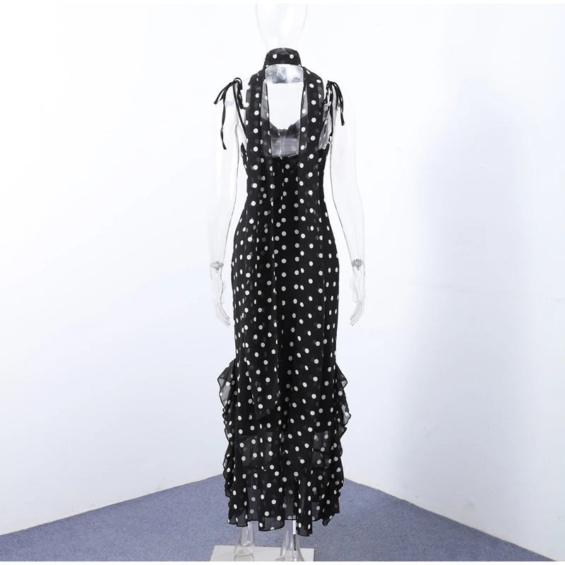Retro Polk Dot Long Dress