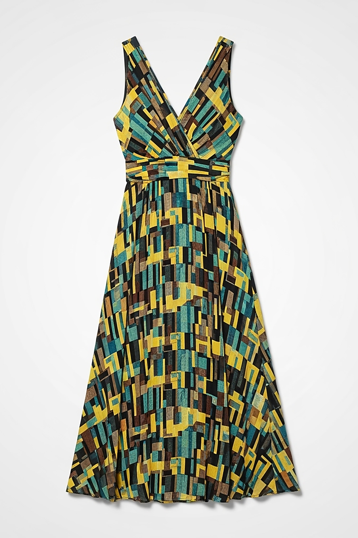 Printed V-Neck Maxi Dress - Thorne & Ivy