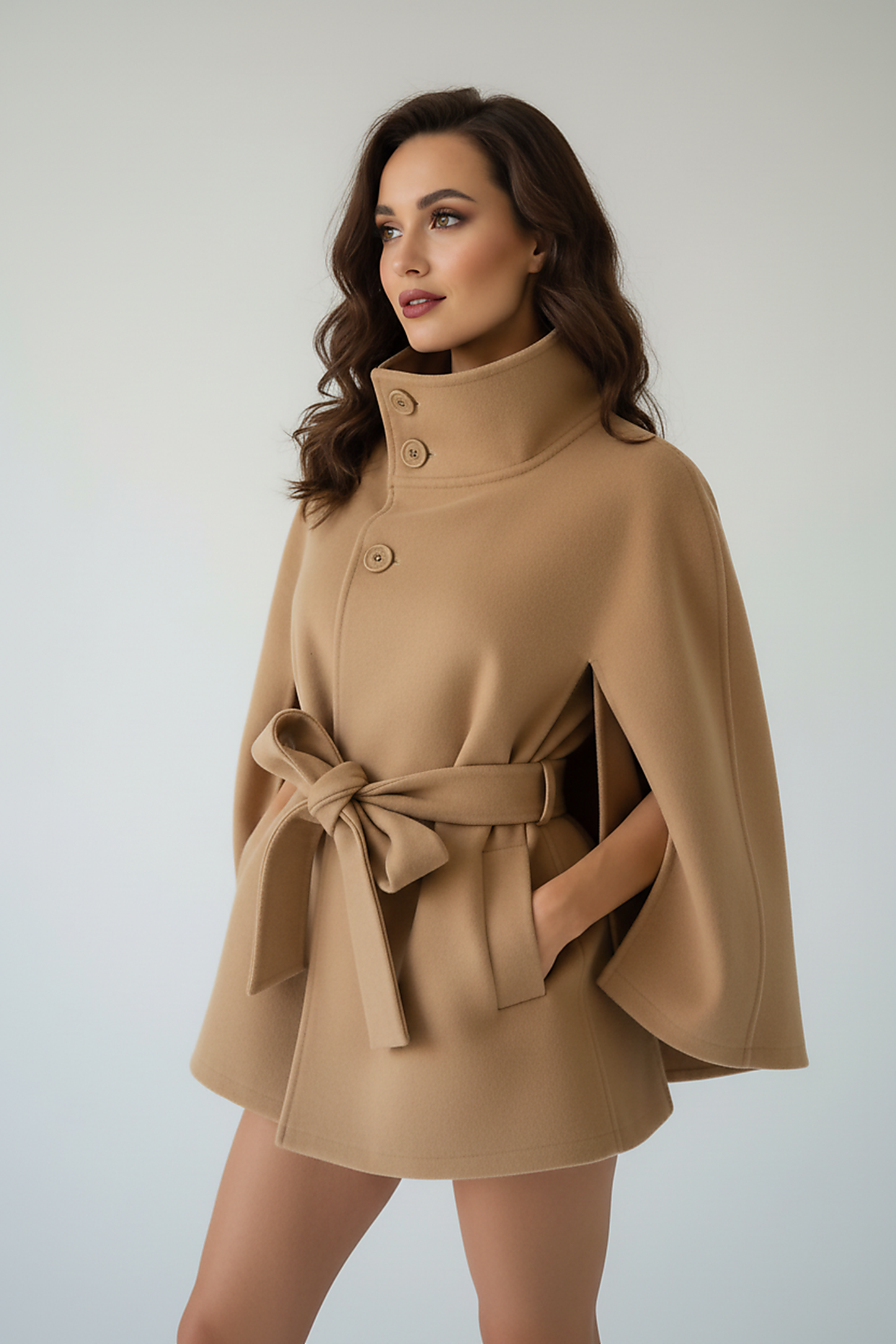 Vintage cape jacket pocket detail.