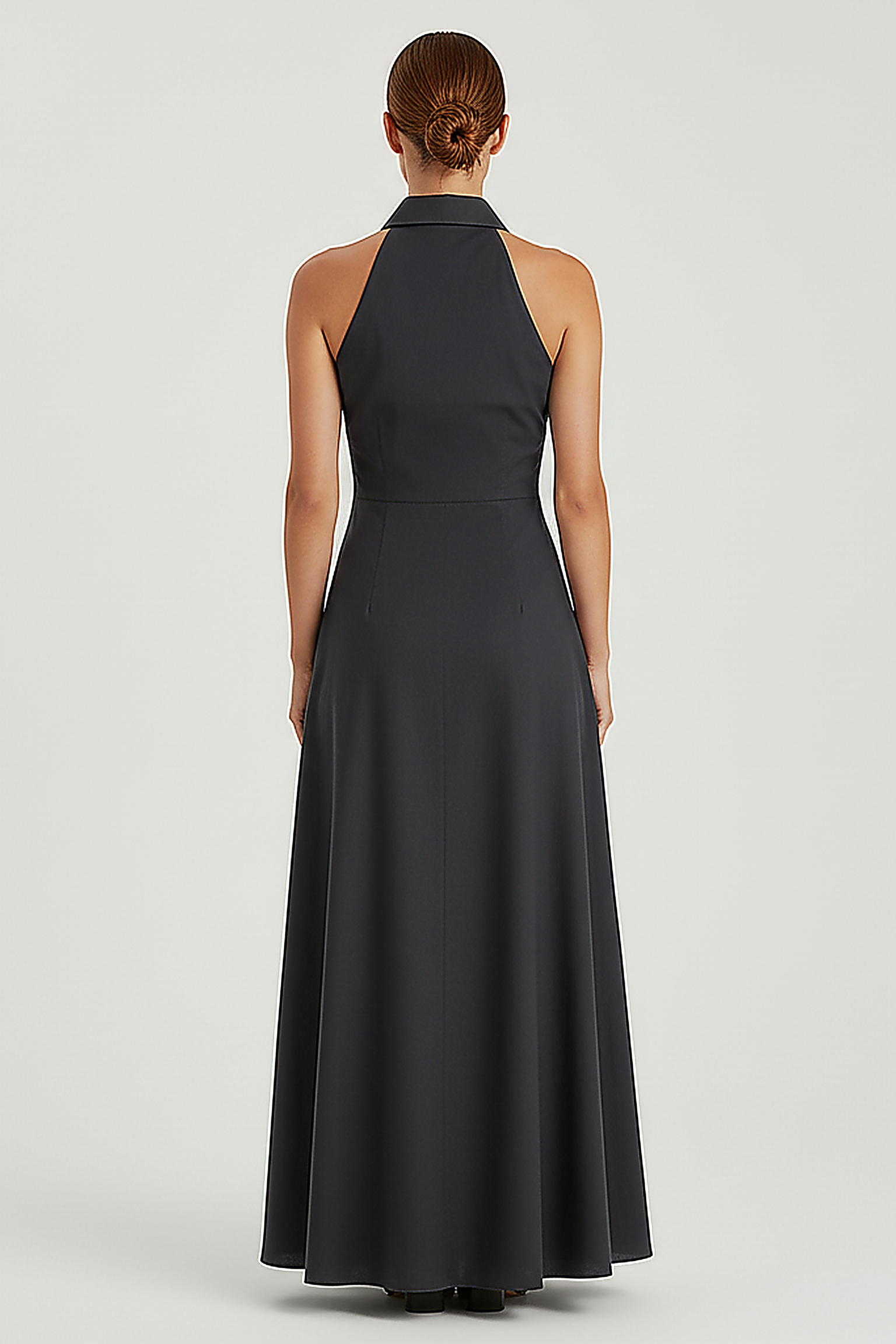 Collared Halter Maxi Dress