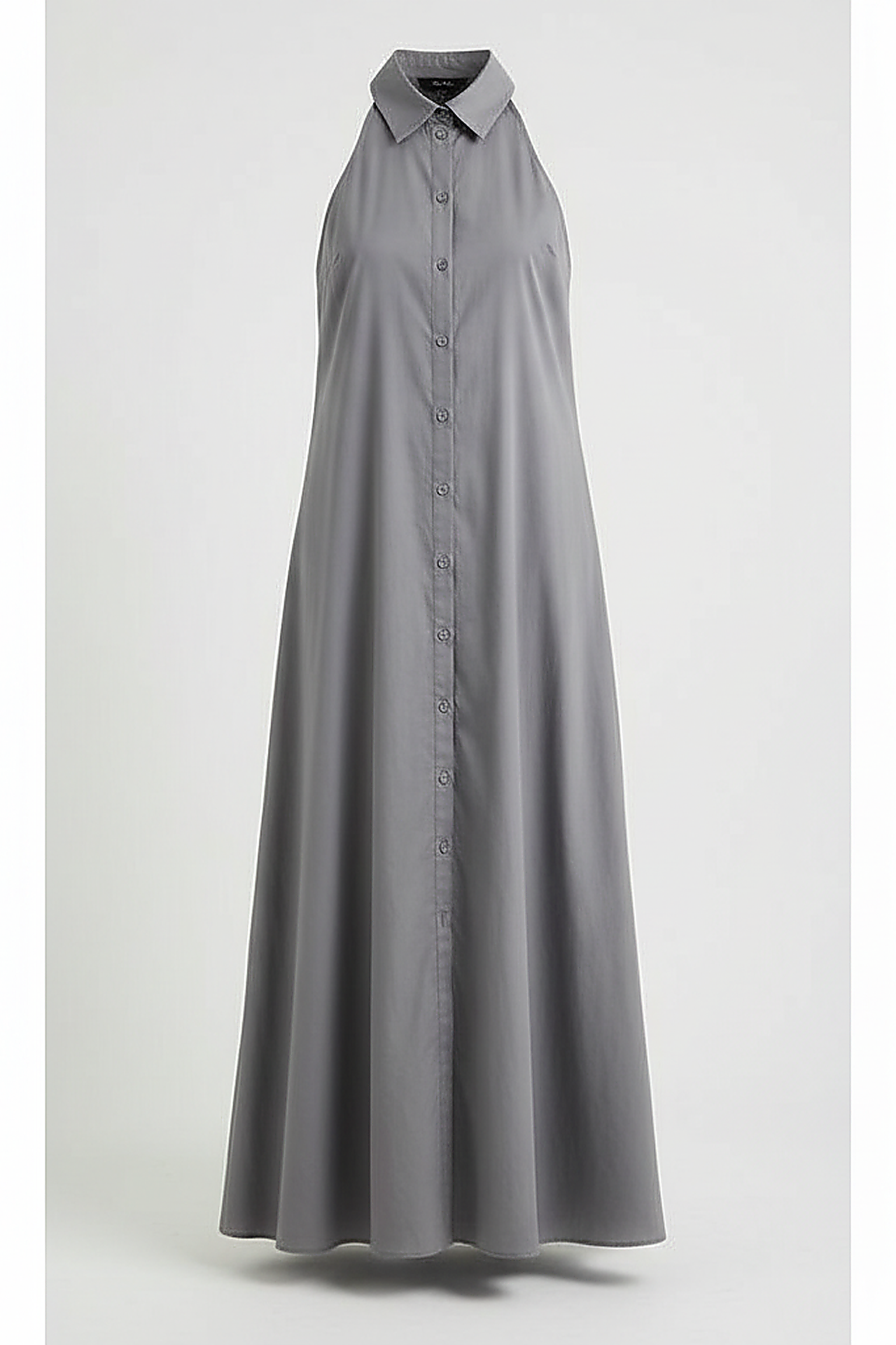 Collared Halter Maxi Dress