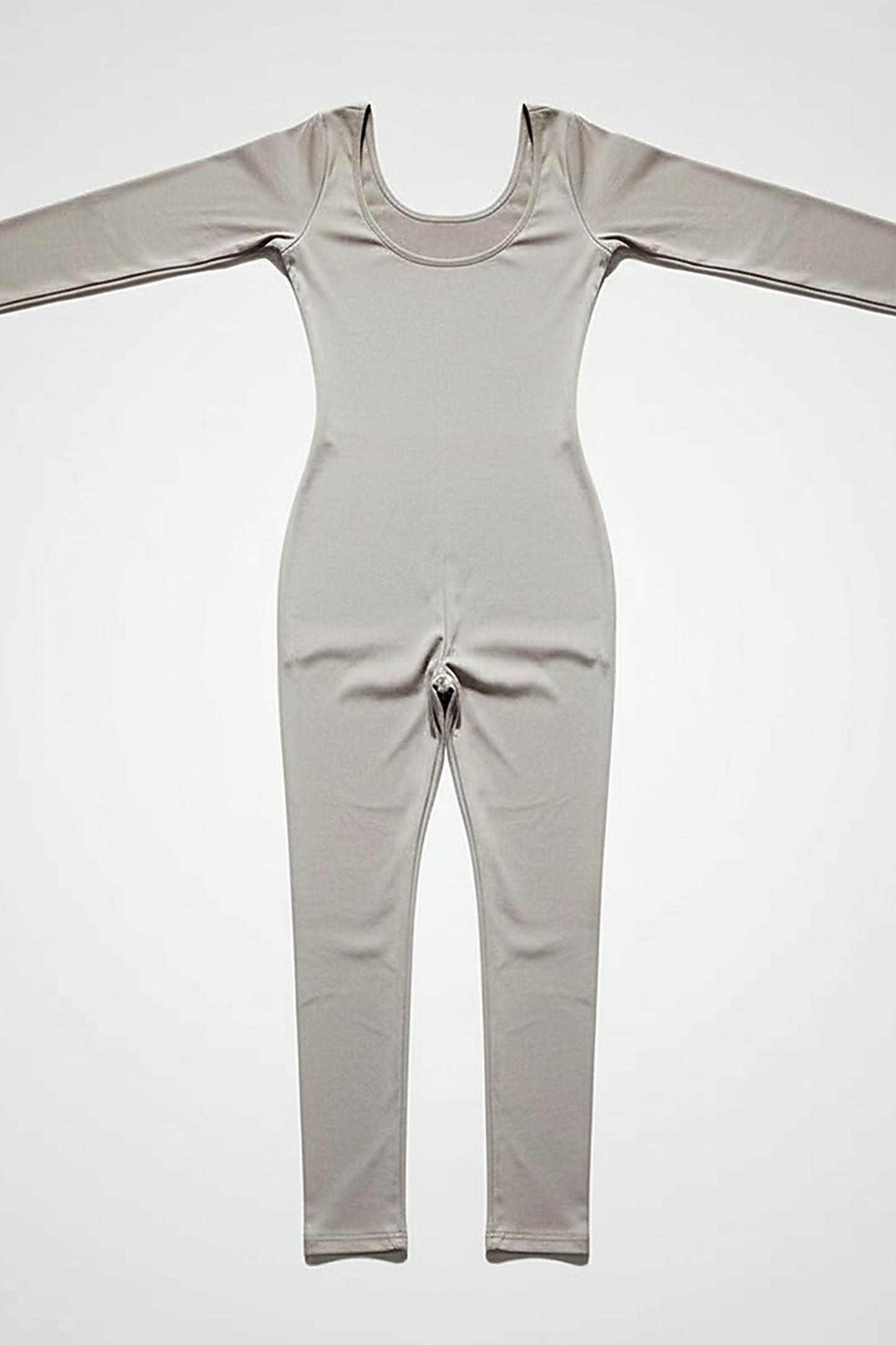 Black long-sleeve bodycon jumpsuit, sleeve cuff detail.