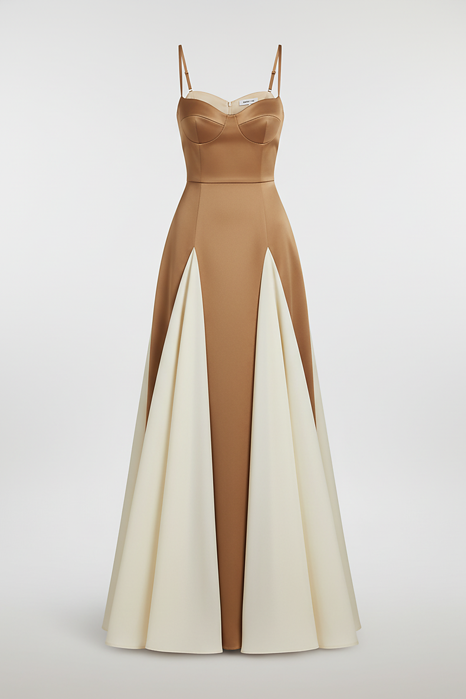 Elegant Contrast Panel Maxi Dress