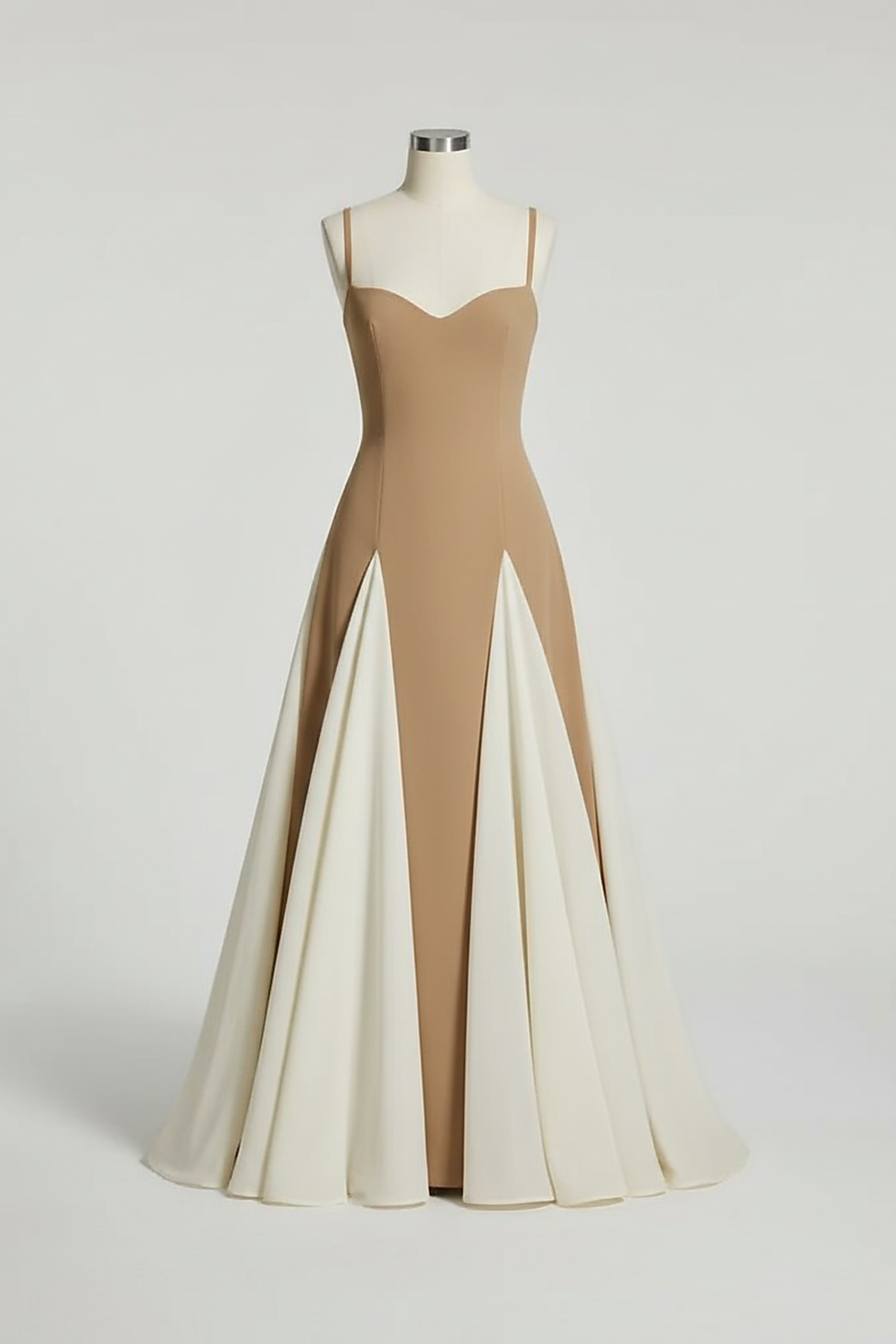 Elegant Contrast Panel Maxi Dress