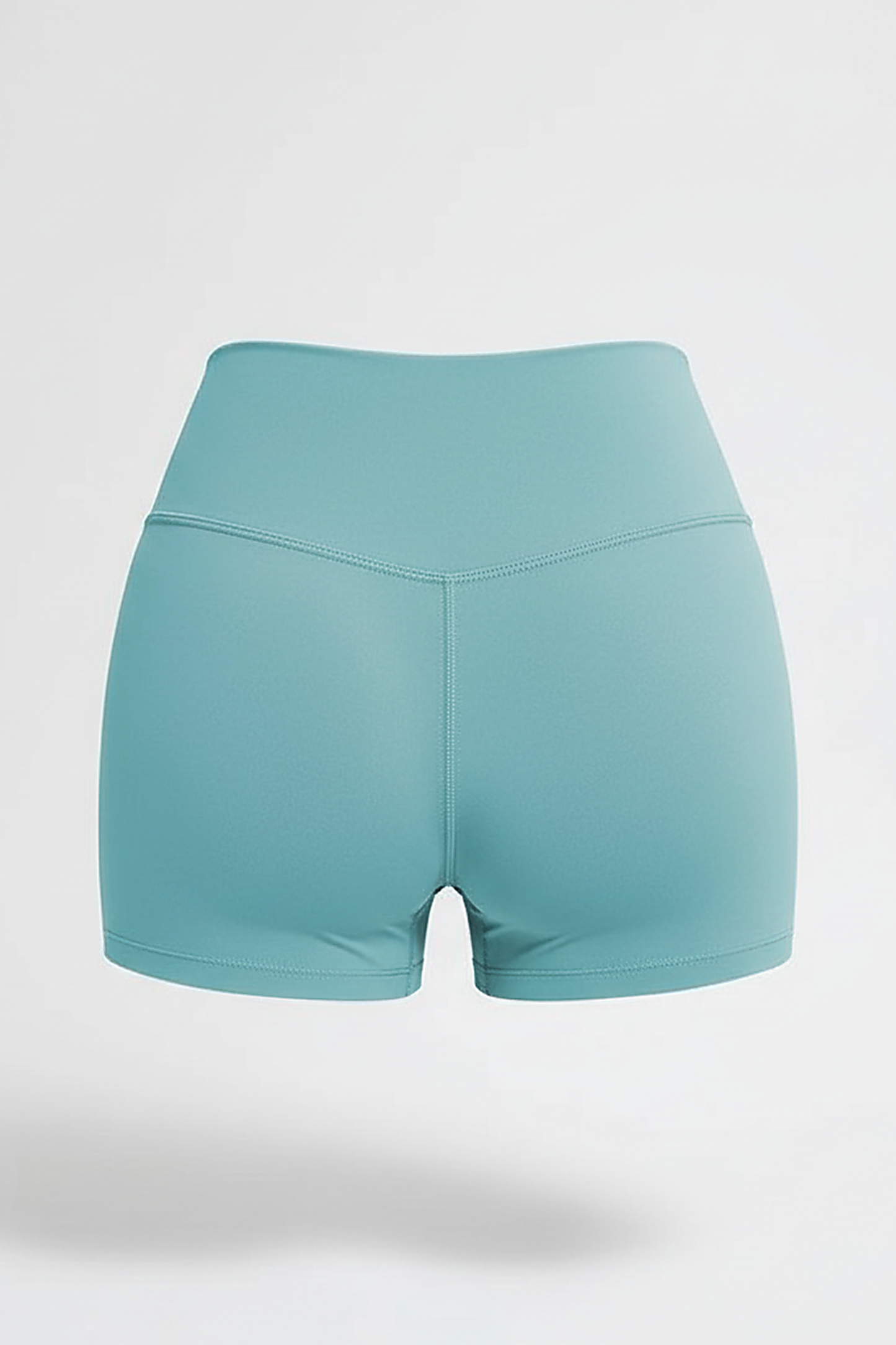 Running sports shorts, alternate angle view on model.