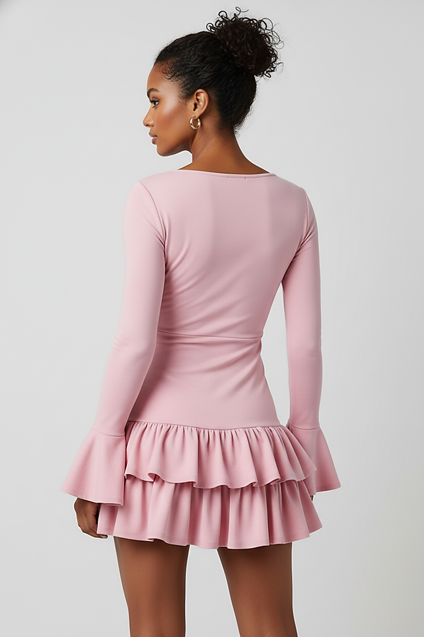 Flare Sleeve Ruffle Mini Dress - Thorne & Ivy