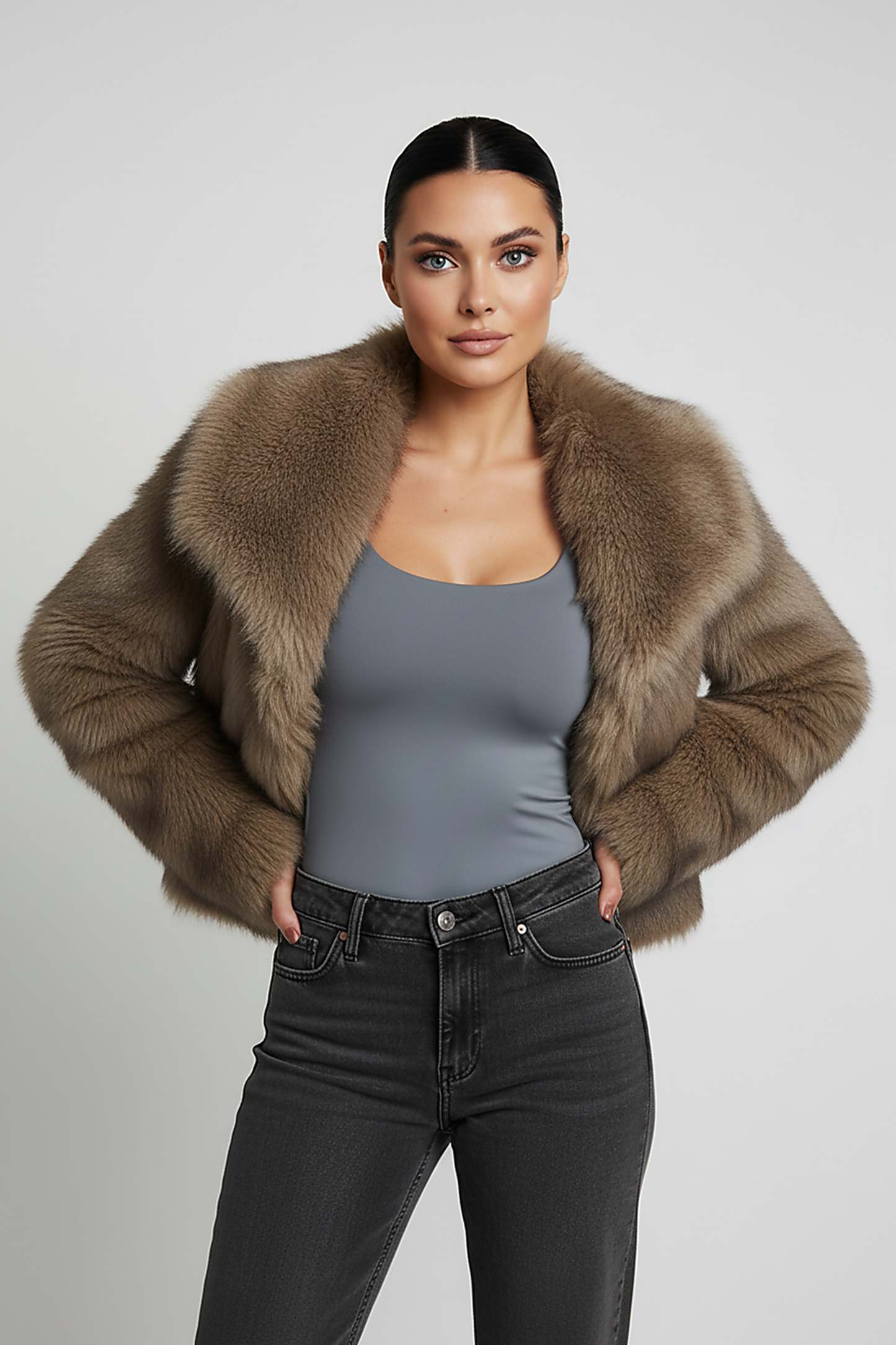 Hxao 2024 Woman Autumn Winter Faux Fur Coat