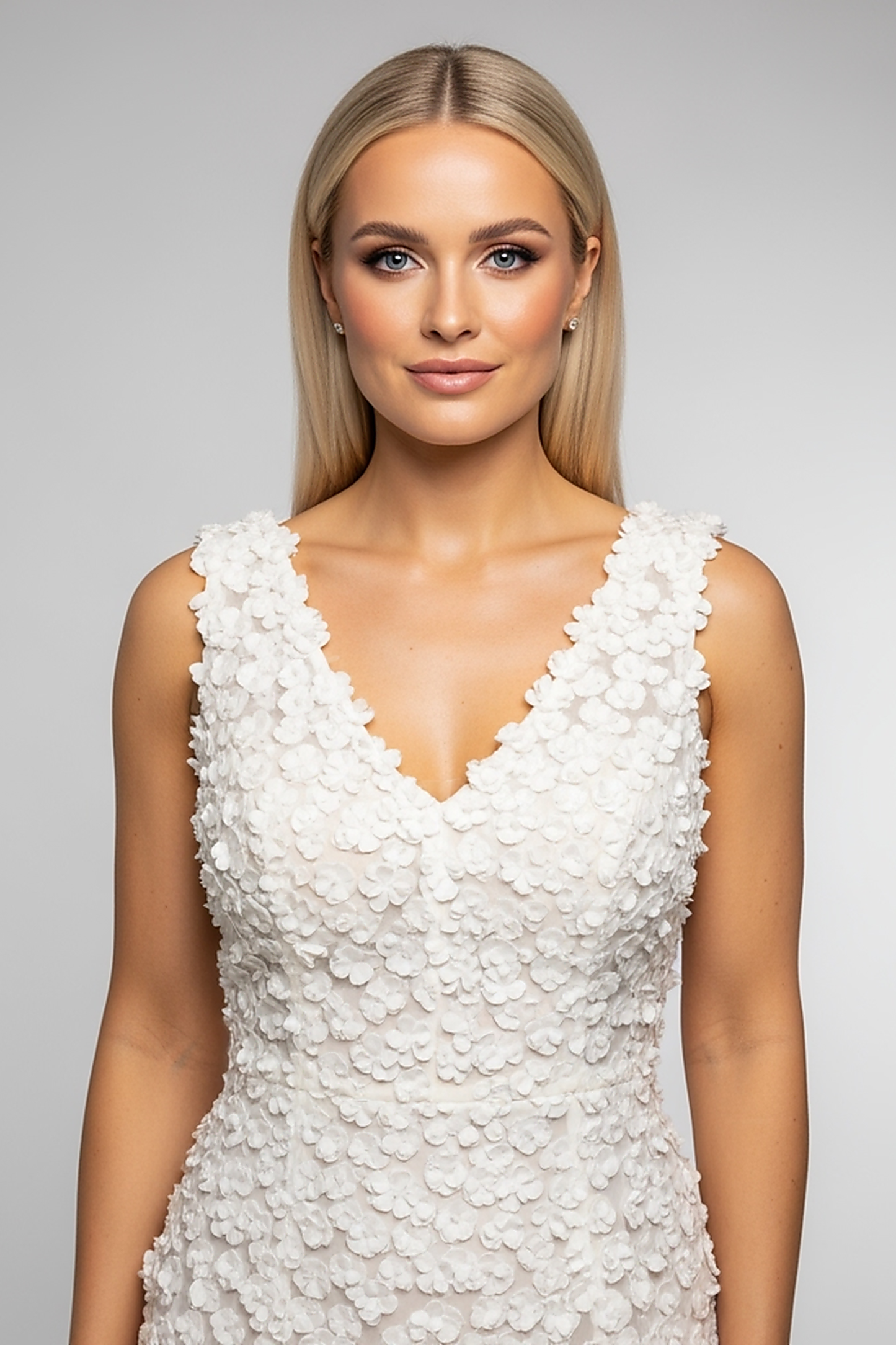 Embroidered Floral Plunge Maxi Dress - Thorne & Ivy