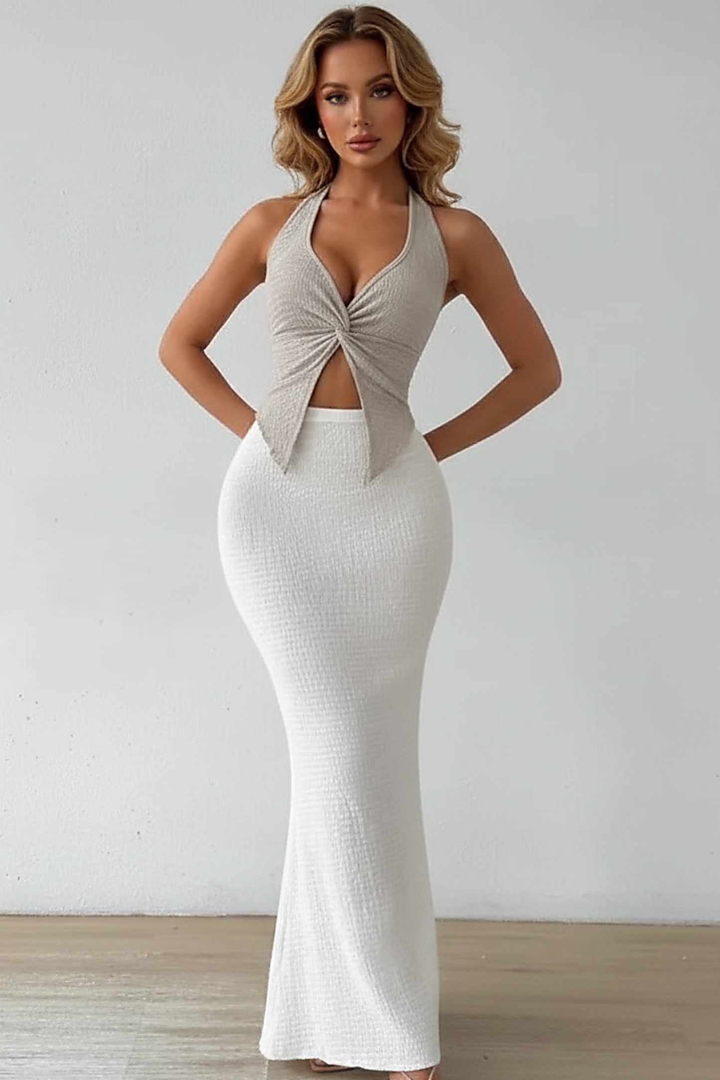 White Long Skirt Two Piece - Thorne & Ivy