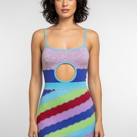 Contrast Strap A-Line Mini Dress - Thorne & Ivy