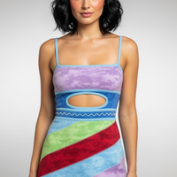 Contrast Strap A-Line Mini Dress - Thorne & Ivy