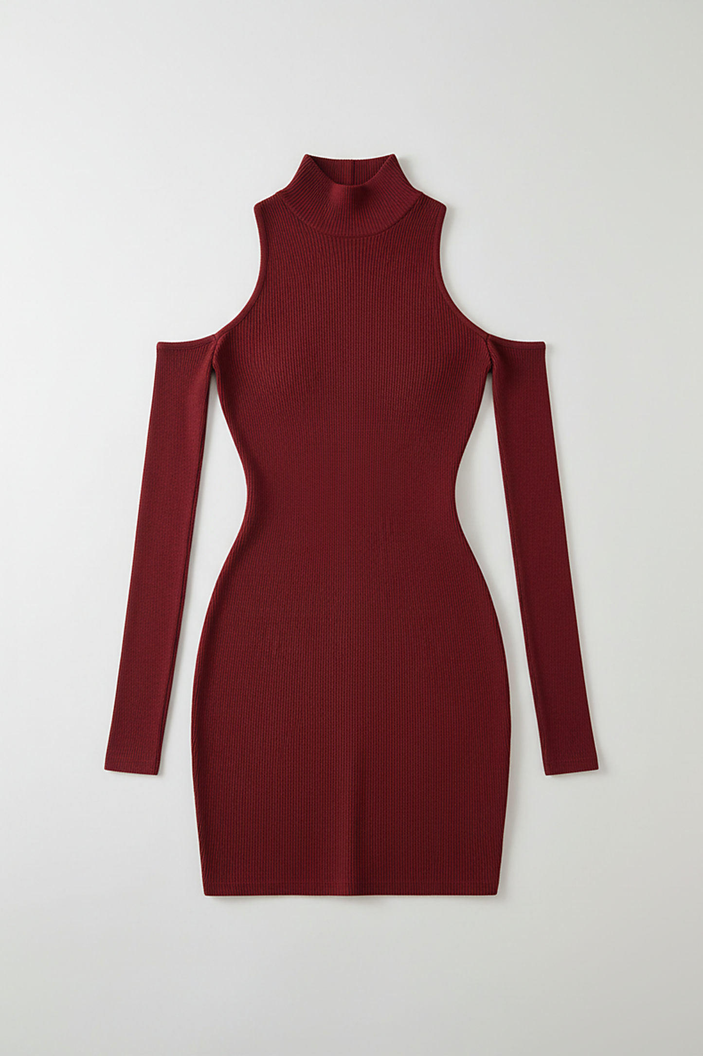 Sleeveless pleated mini dress with high-neck and lace-up, pleated skirt detail.