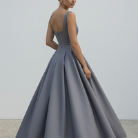 Polka dot maxi dress, fabric texture detail.