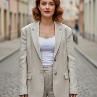 Women's Spring Summer Linen Basic Blazer