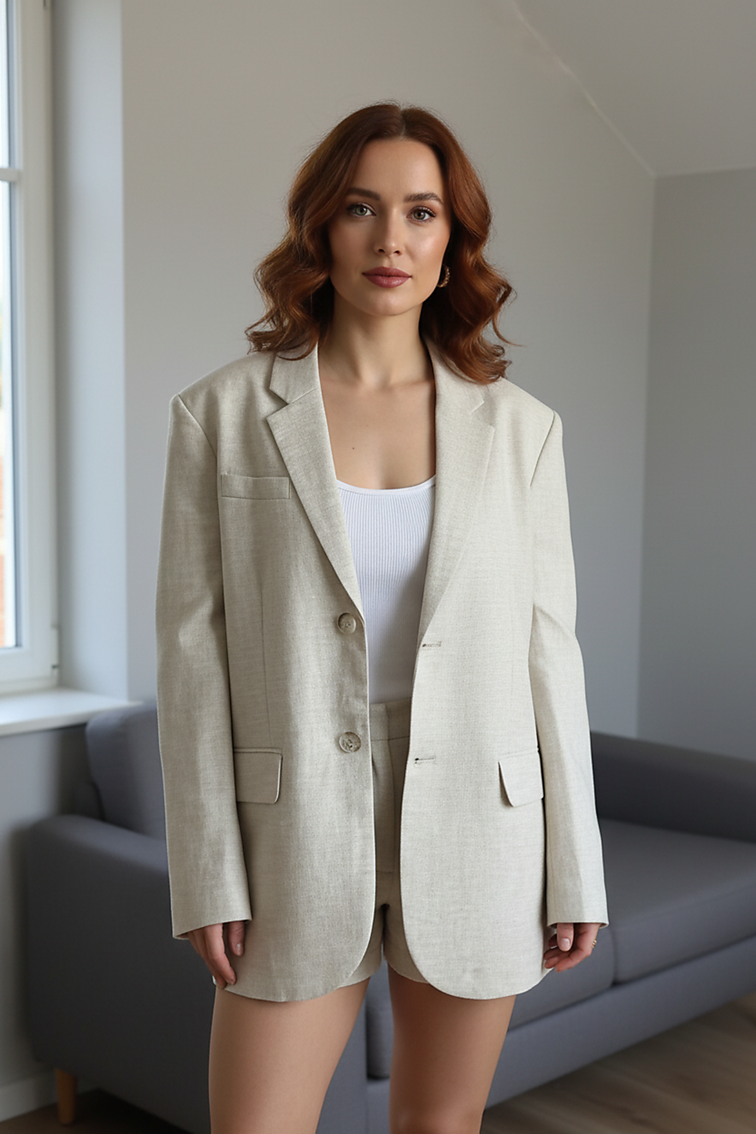 Women's Spring Summer Linen Basic Blazer