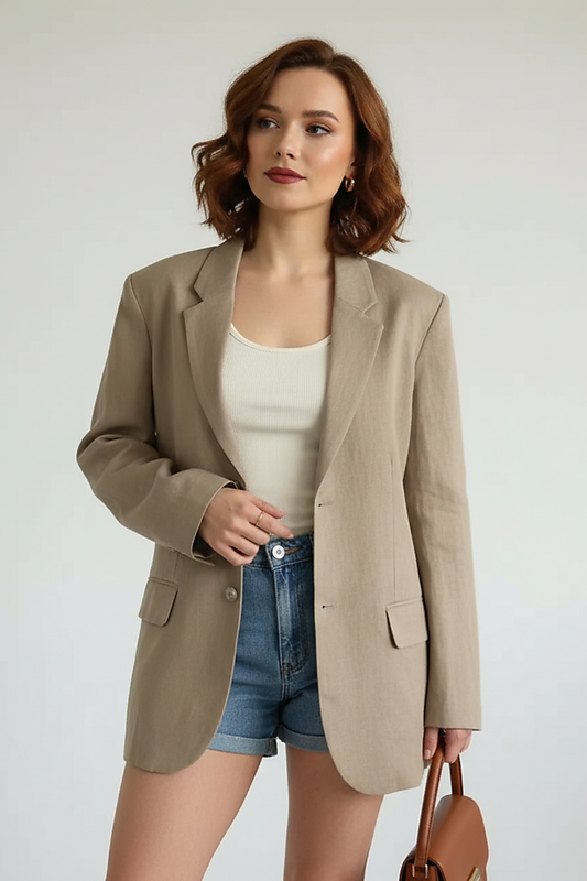 Women's Spring Summer Linen Basic Blazer
