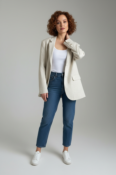 Women's Spring Summer Linen Basic Blazer