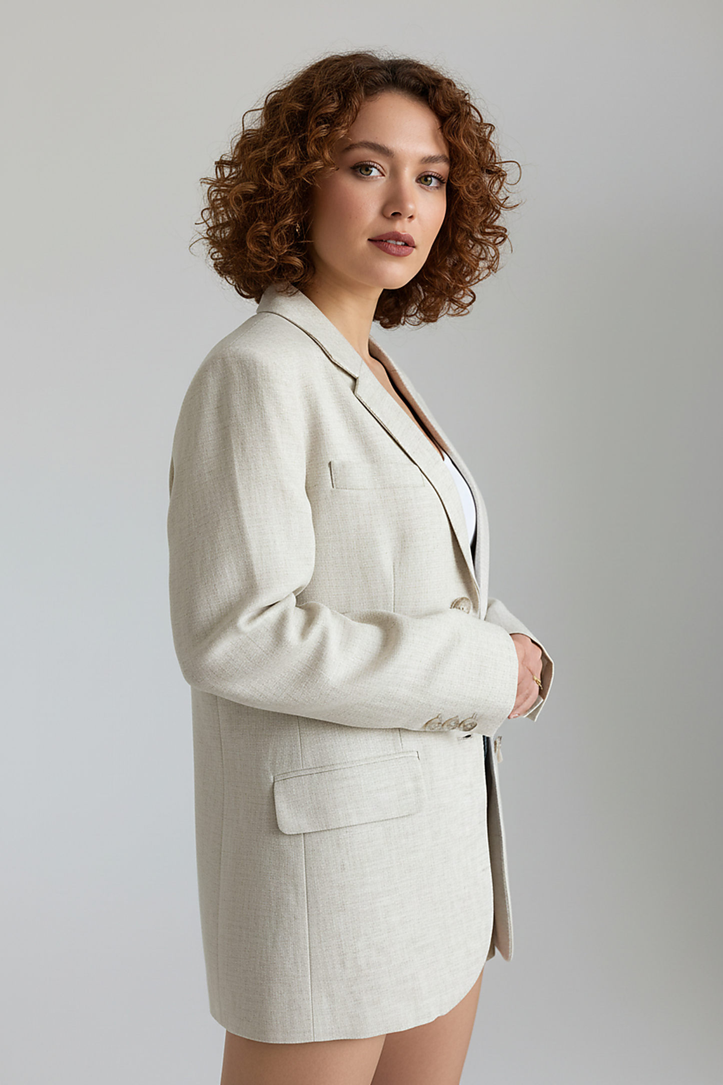 Women's Spring Summer Linen Basic Blazer