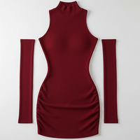 Ribbed High Neck Mini Dress - Thorne & Ivy