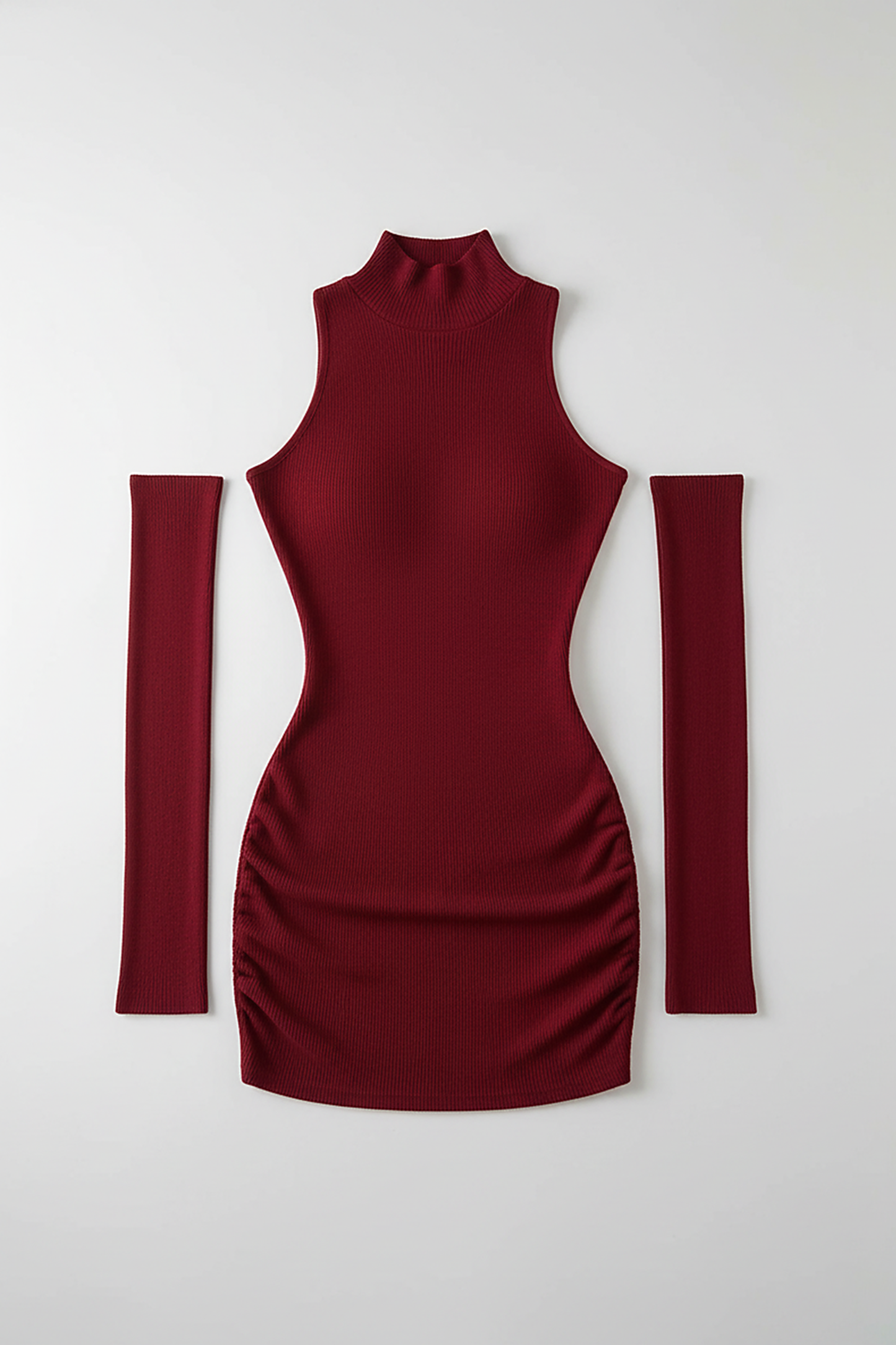 Ribbed High Neck Mini Dress - Thorne & Ivy