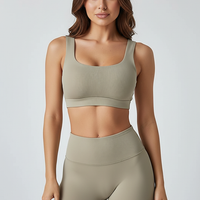 2-piece seamless yoga set, alternate angle view on model.