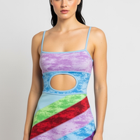 Contrast Strap A-Line Mini Dress - Thorne & Ivy