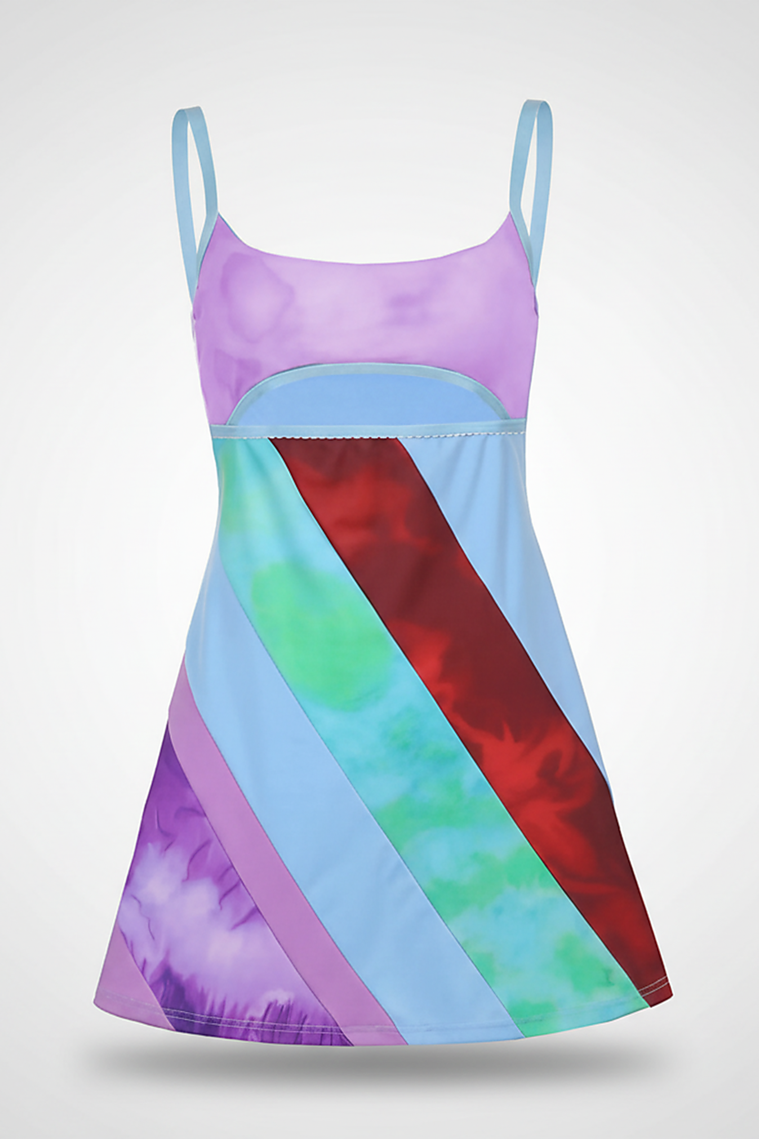 Contrast Strap A-Line Mini Dress - Thorne & Ivy