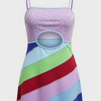 Contrast Strap A-Line Mini Dress - Thorne & Ivy