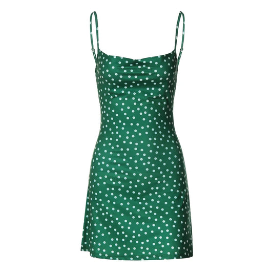 Polka Dot Backless Mini Dress - Thorne & Ivy