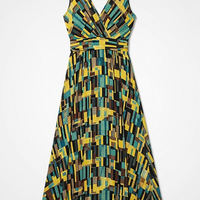 Printed V-Neck Maxi Dress - Thorne & Ivy