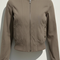 Flight staff jacket, zipper and collar detail.