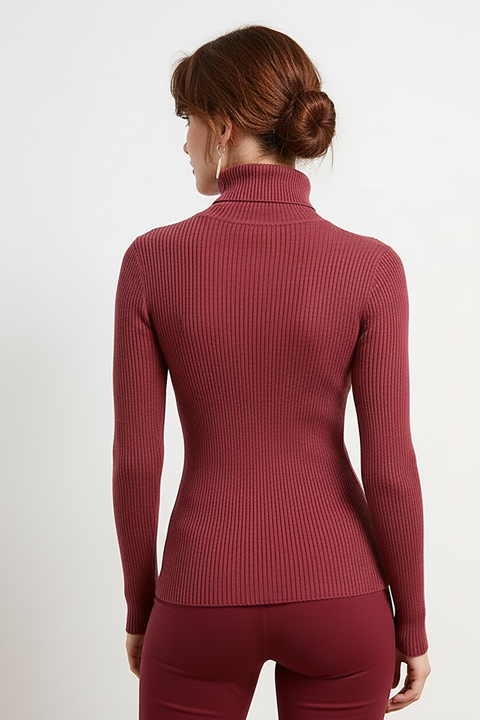 Knitted pullover sweater, close-up fabric detail.