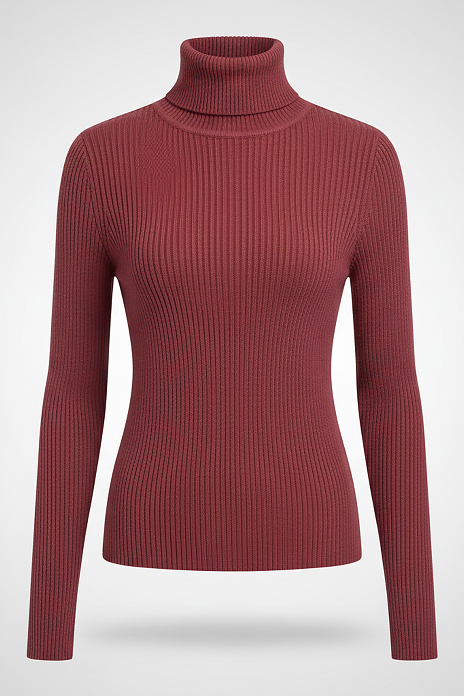 Knitted pullover sweater, neckline detail.