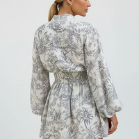 Elegant dress, back view on model.