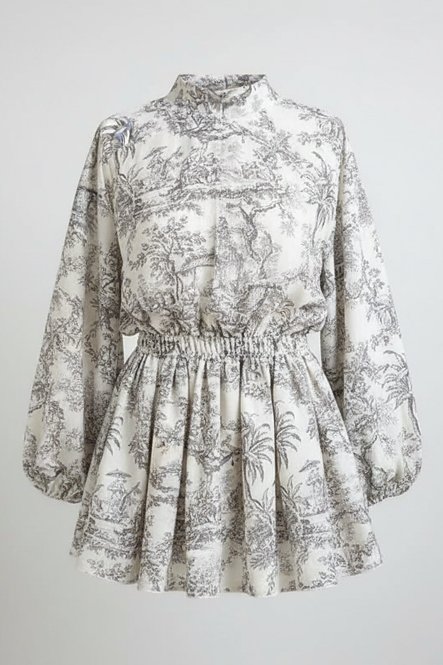 Elegant dress, back view with movement on model.