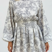 Elegant dress, full-length front view on model.