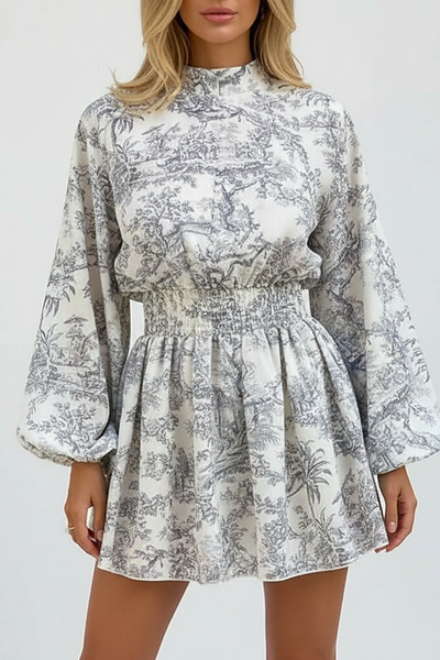 Elegant dress, full-length front view on model.