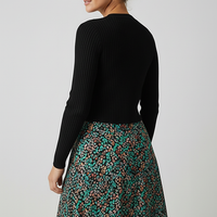 Printed Satin Midi Dress with Cardigan - Thorne & Ivy