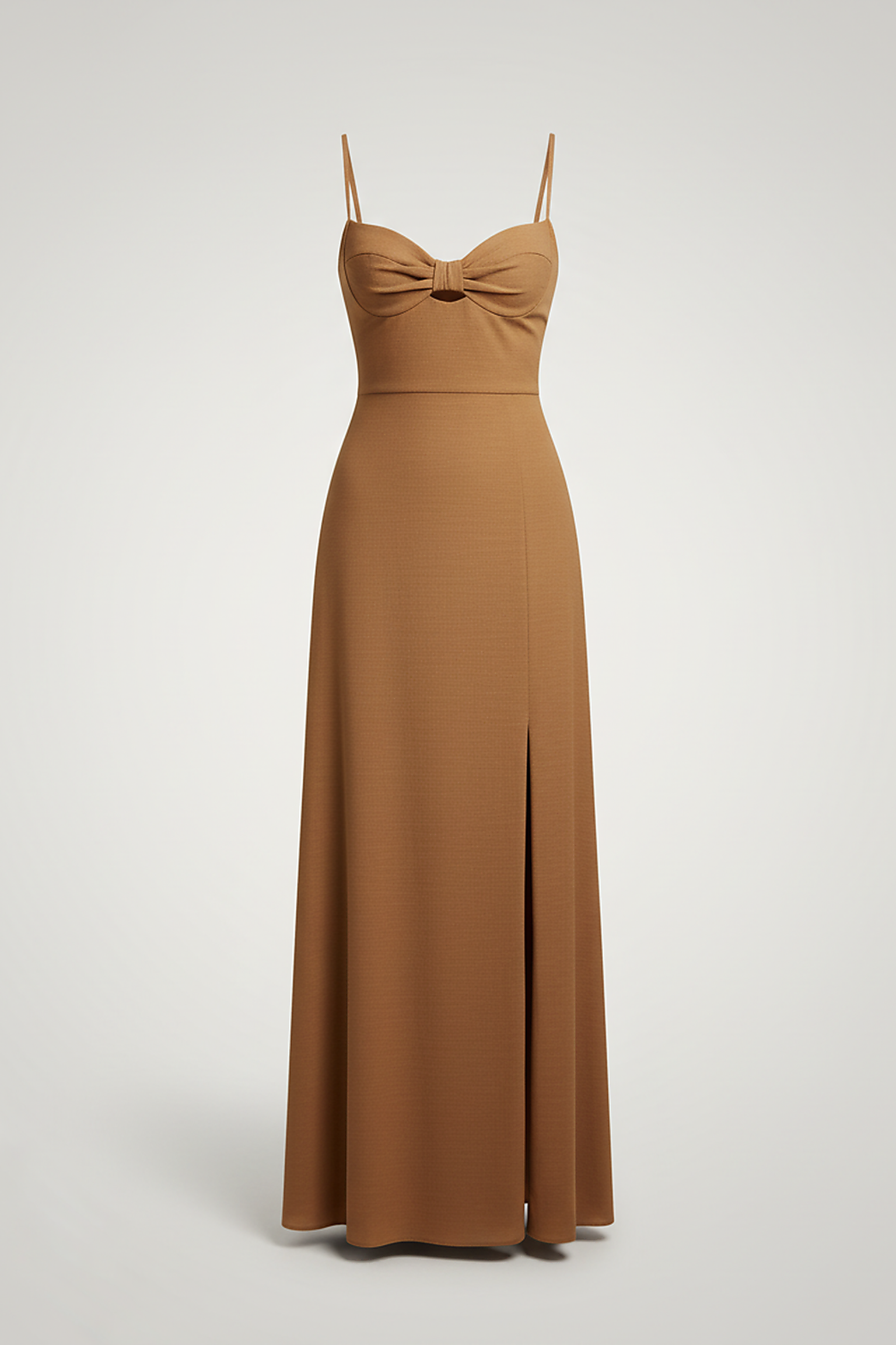 Black mesh spaghetti strap dress, close-up of mesh splicing.