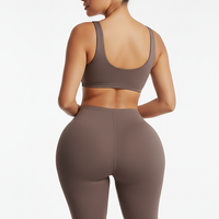 Shapewear butt lifter panties, back view on model.