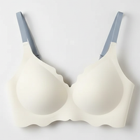 Neutral bralette, front view on model.