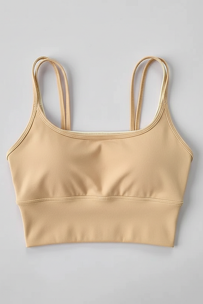 Black yoga fitness sports bra crop tube, alternate view.