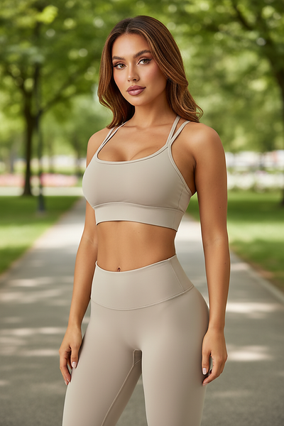 Black yoga tube top sports bra crop, outdoor lifestyle.